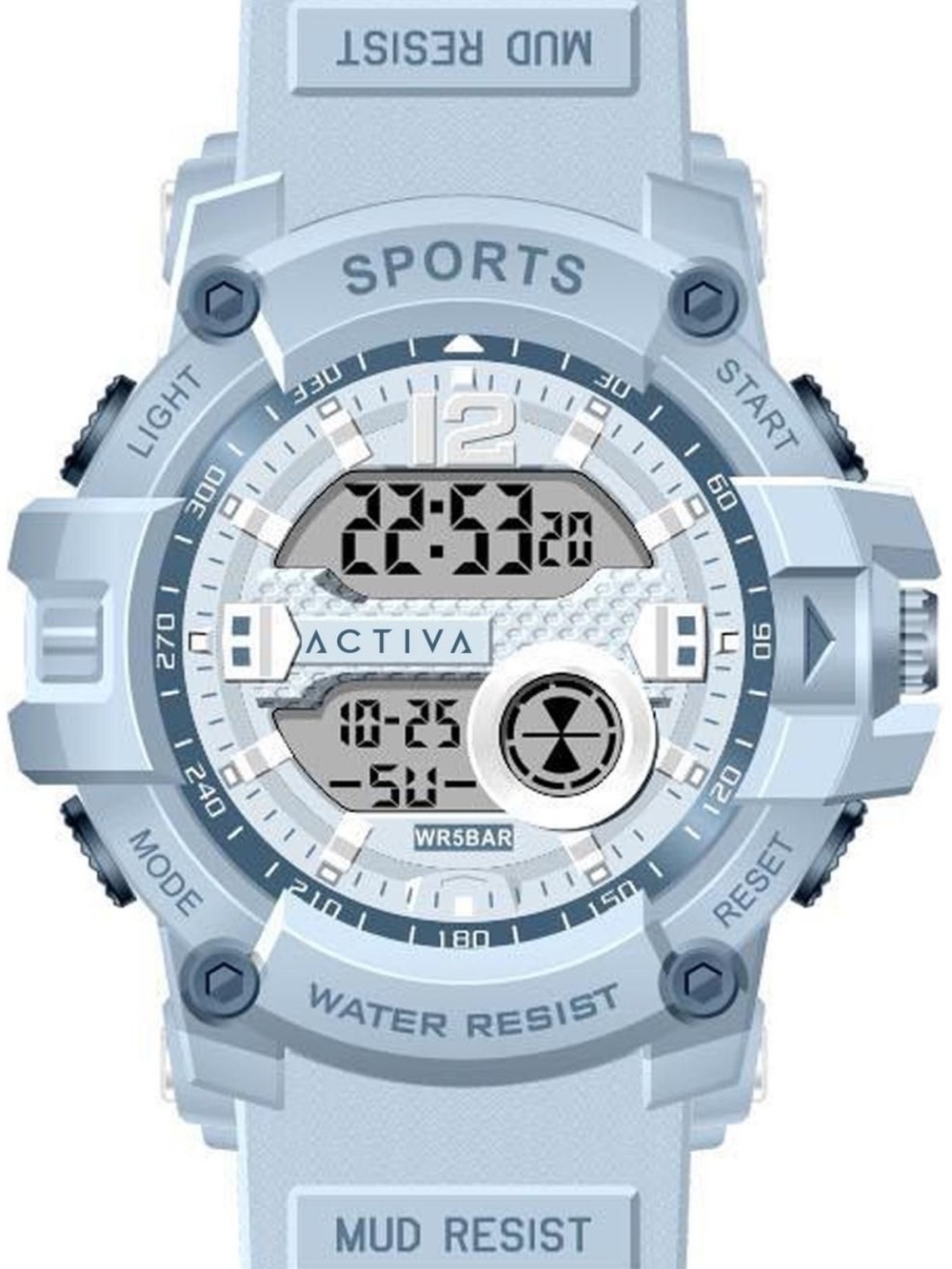 Activa Light Blue Digital Sports Watch for Women